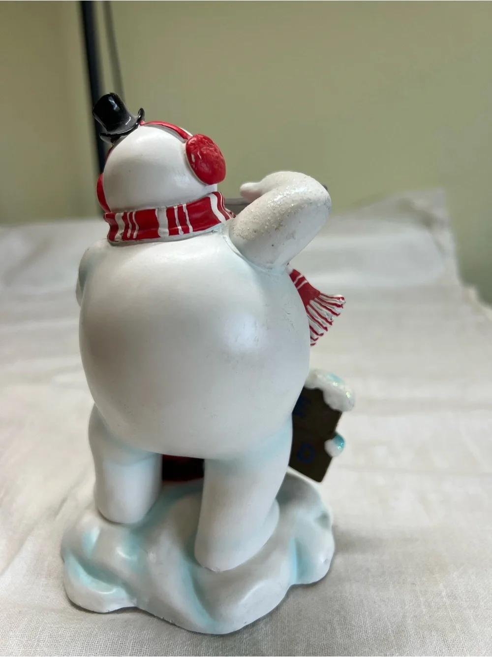 Coca-Cola Ice Cold Snowman Figurine with Coke Bottle Soda Advertising Decor 6”